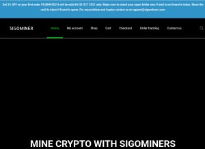 How sigominers.com looks like on a tablet such as an iPad.