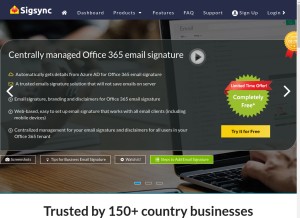 How sigsync.com looks like on a tablet such as an iPad.