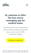 How siilo.com looks like on a mobile device such as an iPhone.