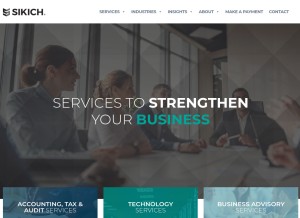 How sikich.com looks like on a tablet such as an iPad.