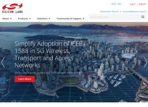 How silabs.com looks like on a tablet such as an iPad.