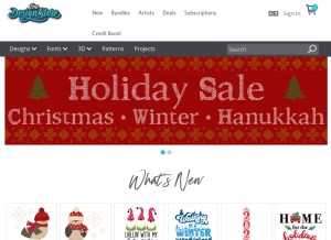 How silhouettedesignstore.com looks like on a tablet such as an iPad.