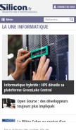 How silicon.fr looks like on a mobile device such as an iPhone.