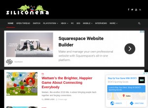 How siliconera.com looks like on a tablet such as an iPad.