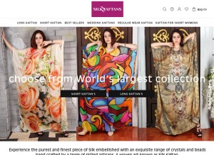 How silkkaftans.com looks like on a tablet such as an iPad.