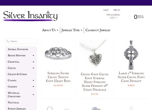 How silver-insanity.com looks like on a tablet such as an iPad.