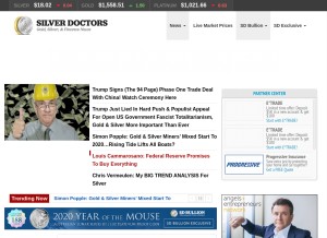 How silverdoctors.com looks like on a tablet such as an iPad.