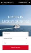 How silversea.com looks like on a mobile device such as an iPhone.
