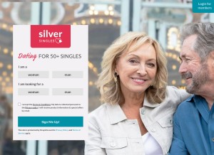 How silversingles.com looks like on a tablet such as an iPad.