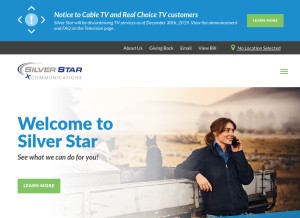 How silverstar.com looks like on a tablet such as an iPad.