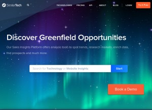 How similartech.com looks like on a tablet such as an iPad.