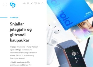 How siminn.is looks like on a tablet such as an iPad.