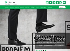 How simio.com looks like on a tablet such as an iPad.