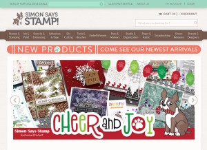 How simonsaysstamp.com looks like on a tablet such as an iPad.