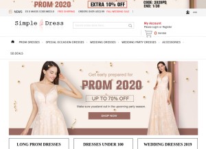 How simple-dress.com looks like on a tablet such as an iPad.