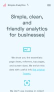 How simpleanalytics.io looks like on a mobile device such as an iPhone.