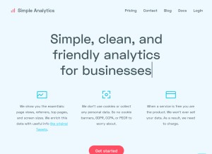How simpleanalytics.io looks like on a tablet such as an iPad.