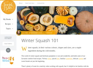 How simplebites.net looks like on a tablet such as an iPad.