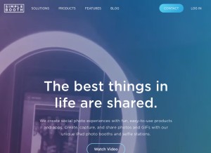 How simplebooth.com looks like on a tablet such as an iPad.