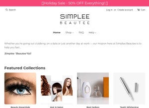 How simpleebeautee.com looks like on a tablet such as an iPad.