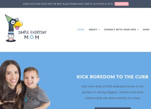 How simpleeverydaymom.com looks like on a tablet such as an iPad.