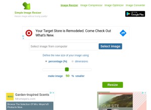 How simpleimageresizer.com looks like on a tablet such as an iPad.