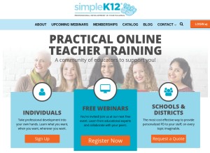 How simplek12.com looks like on a tablet such as an iPad.