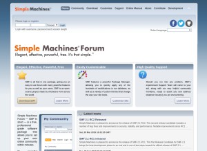 How simplemachines.org looks like on a tablet such as an iPad.