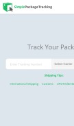 How simplepackagetracking.com looks like on a mobile device such as an iPhone.