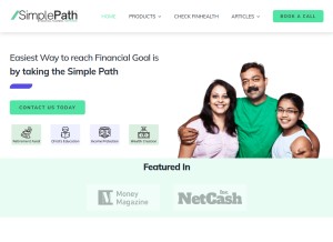 How simplepath.in looks like on a tablet such as an iPad.