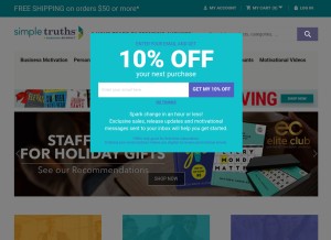 How simpletruths.com looks like on a tablet such as an iPad.
