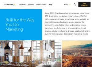 How simpleviewinc.com looks like on a tablet such as an iPad.
