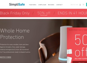 How simplisafe.com looks like on a tablet such as an iPad.