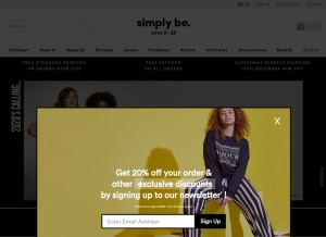 How simplybe.com looks like on a tablet such as an iPad.