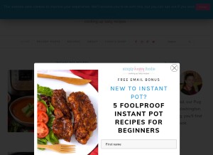 How simplyhappyfoodie.com looks like on a tablet such as an iPad.