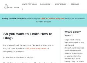 How simplyhatch.com looks like on a tablet such as an iPad.