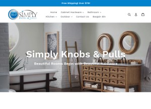 How simplyknobsandpulls.com looks like on a tablet such as an iPad.