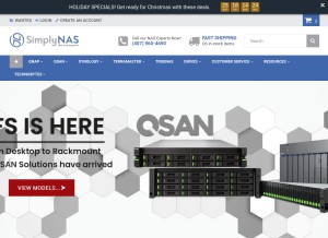 How simplynas.com looks like on a tablet such as an iPad.