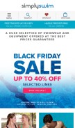 How simplyswim.com looks like on a mobile device such as an iPhone.