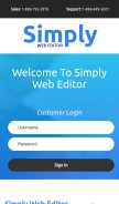 How simplywebeditor.com looks like on a mobile device such as an iPhone.