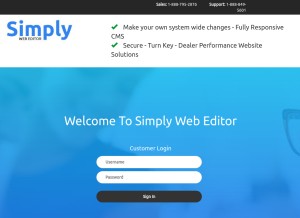 How simplywebeditor.com looks like on a tablet such as an iPad.