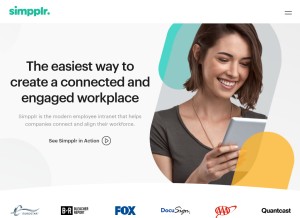 How simpplr.com looks like on a tablet such as an iPad.