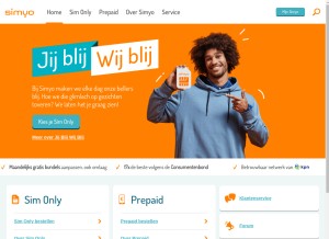 How simyo.nl looks like on a tablet such as an iPad.