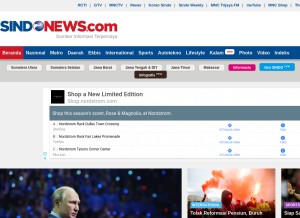 How sindonews.com looks like on a tablet such as an iPad.