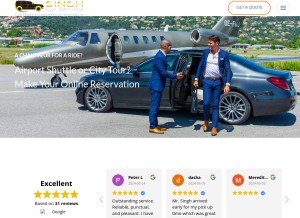 How singhcarservice.com looks like on a tablet such as an iPad.