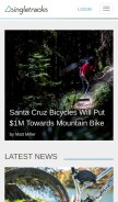 How singletracks.com looks like on a mobile device such as an iPhone.