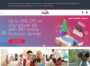 How singtel.com looks like on a tablet such as an iPad.
