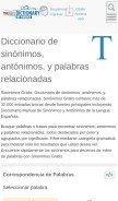 How sinonimosgratis.com looks like on a mobile device such as an iPhone.