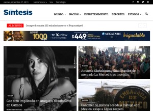 How sintesis.mx looks like on a tablet such as an iPad.