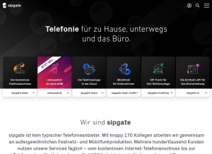 How sipgate.de looks like on a tablet such as an iPad.